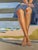 Beach Bench - Oil on Canvas 36x36" For Sale In New York - Image 6 of 6