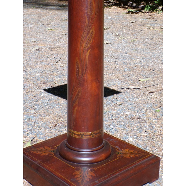 Wood Antique Art Nouveau Mahogany Pedestal Plant Bust Stand For Sale - Image 7 of 18