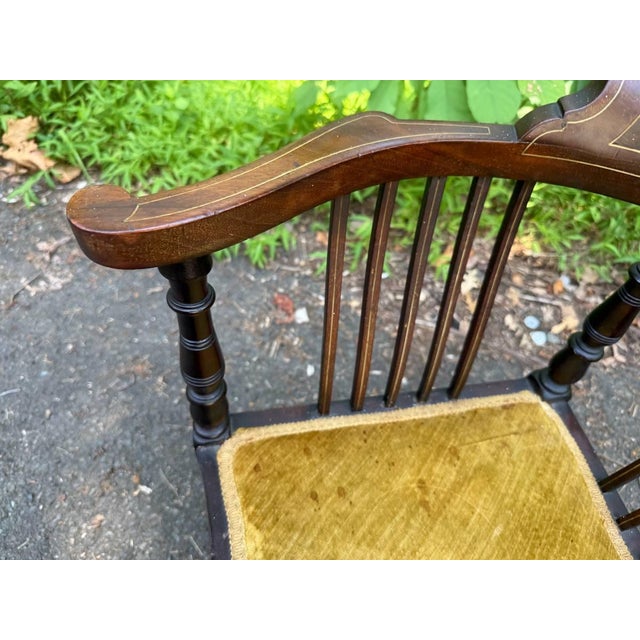 Antique Edwardian Style Marquetry Mahogany Corner Chair For Sale In Washington DC - Image 6 of 14