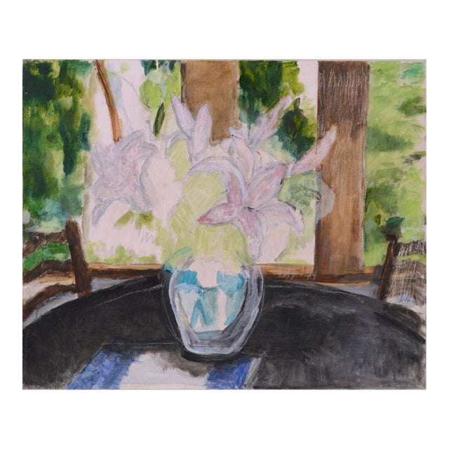 Lily's and Glass Vase by Patricia Gillfillan For Sale