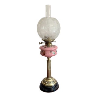 Antique Victorian Brass Oil Lamp, 1890s For Sale