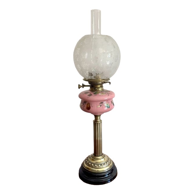 Antique Victorian Brass Oil Lamp, 1890s For Sale