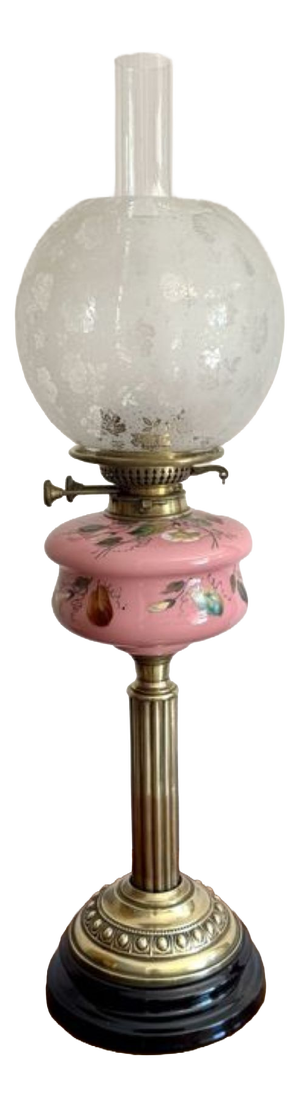 Antique Victorian Brass Oil Lamp, 1890s