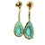 Italian 18k Gold Turquoise and Diamond Drop Earrings, Pair For Sale In Miami - Image 6 of 11