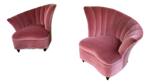 1970’s Art Deco Wing Back Chairs- a Pair