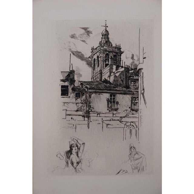Alméry LOBEL-RICHE (1877-1950) San Salvador Original engraving Signed in the plate On wove paper, 19 x 28 cm (approx. 7 x...