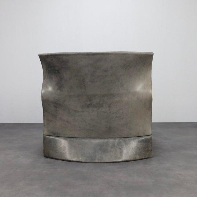 Saporiti Italia Set of Vela Alta Leather Lounge Chair and Ottoman by Giovanni Offredi for Saporiti, Italy, 1970s For Sale - Image 4 of 10