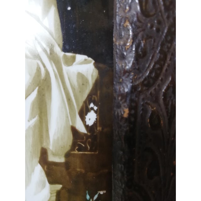 Maison De Cluny, Devotional Shrine Grand Tour Madonna of the Olives, 19th Century, Ceramic, Cow Leather & Walnut For Sale - Image 10 of 14