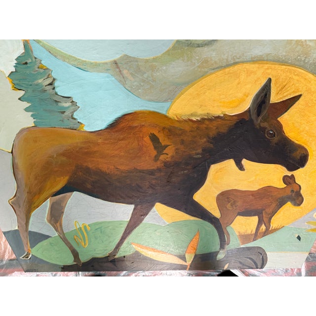 2020s "Moose Morning" a Painting by LWren Walraven For Sale - Image 5 of 10