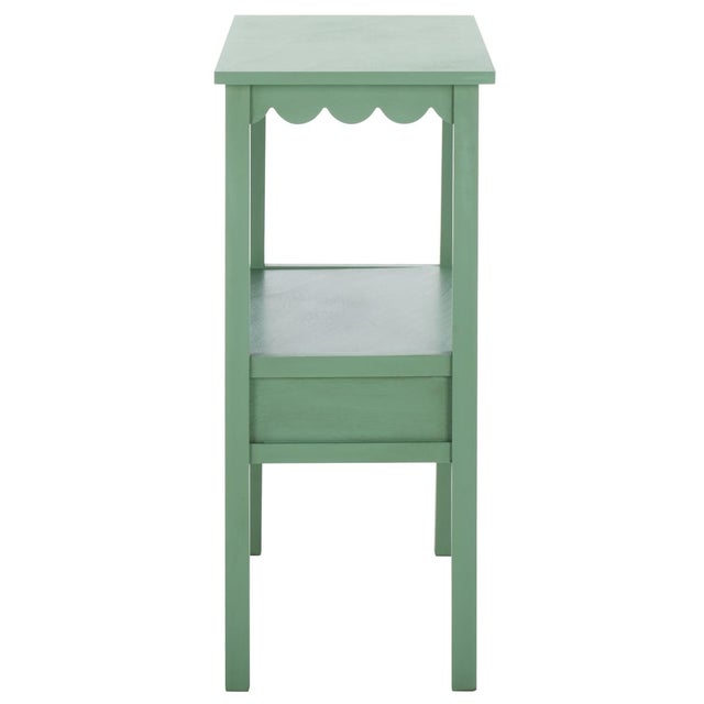 Heaven Scalloped Low Drawer Accent Table in Sage Green For Sale - Image 9 of 10