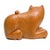 This is a beautiful vintage solid wood cat sculpture, hand carved with a wonderfully expressive face, rounded paws, curled...
