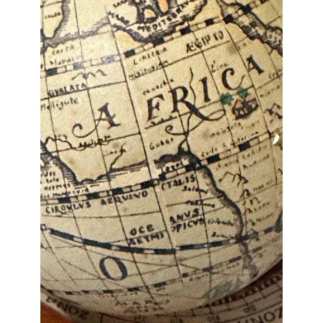 Vintage Mid 20th Century Wood and Paper Mache Old World Globe Book Ends- Pair of 2 For Sale - Image 12 of 12