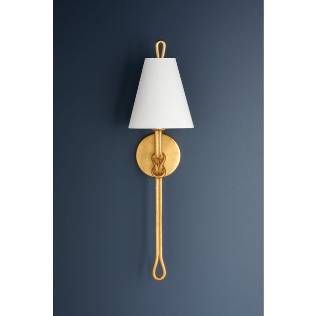 2020s Hudson Valley Lighting Alburgh 6.75 in. 1 Light Wall Sconce in Vintage Gold Leaf Finish For Sale - Image 5 of 8