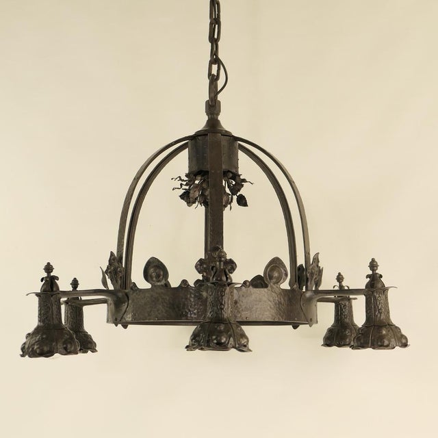 Masterpiece from an Austrian castle around 1900. The luminaire has been rewired according to current safety standards and...