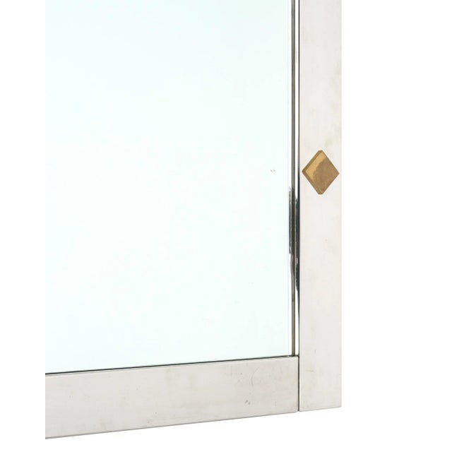 1980s French Modernist Chrome Mirror For Sale - Image 5 of 9