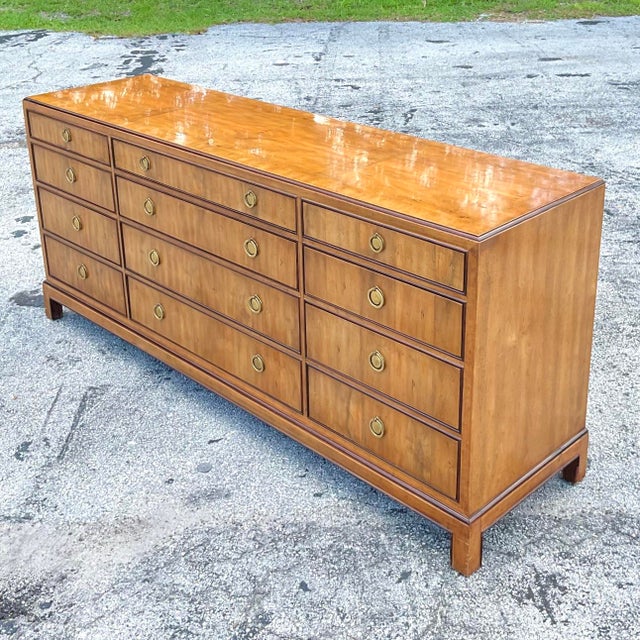 Late 20th Century Vintage Boho Drexel Burl Wood Dresser Chairish