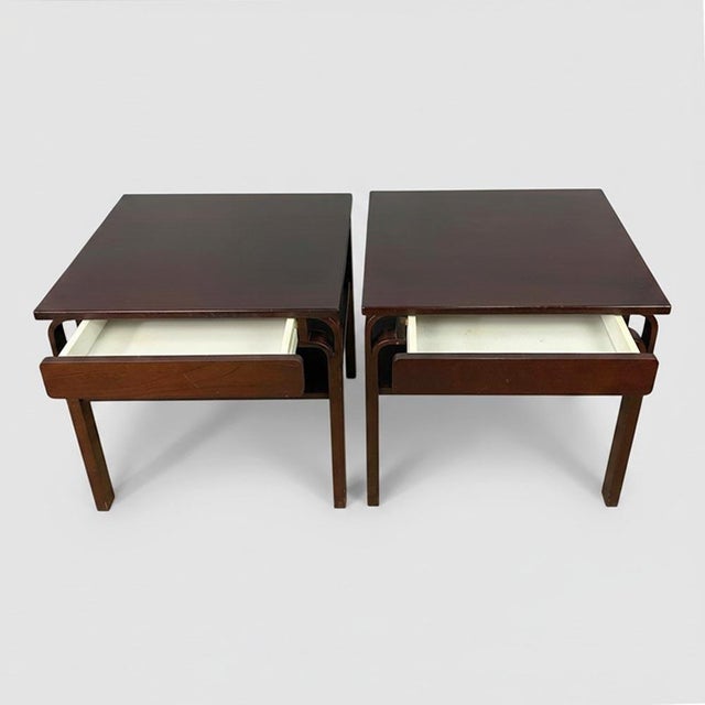 Nordic Side Tables in Wood, 1970s, Set of 2 For Sale - Image 3 of 13