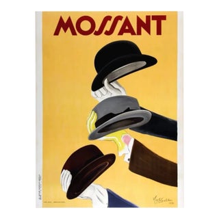 Leonetto Capiello (1875-1942) Mossant Hat Factory Stone Lithograph Poster of 1938 For Sale