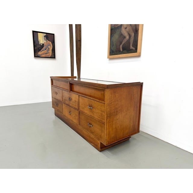 Wood Vintage Oak and Glass Trade Counter from Siegel Paris, 1950 For Sale - Image 7 of 18