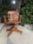 Industrial Antique 1920s Solid Tiger Oak Swivel Bankers Desk Chair - Excellent Condition For Sale - Image 3 of 10