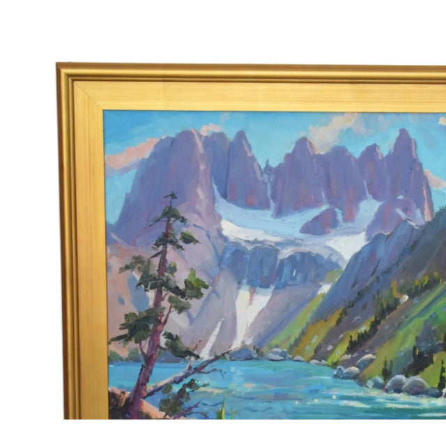 Silvio Silvestri, Listed Artist Minarets Mammoth Lake California Oil Painting Including the Antiqued Gold Wood Frame For Sale - Image 4 of 12