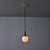 Wood 1950s Brass, Wood, and Opaline Glass Pendant Attributed to Stilnovo For Sale - Image 7 of 12