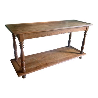 20th Century Farmhouse Pine Harvest Work Table For Sale