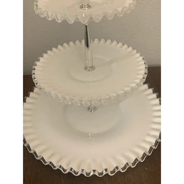 Glass 1960s Silver Crest by Fenton For Sale - Image 7 of 11