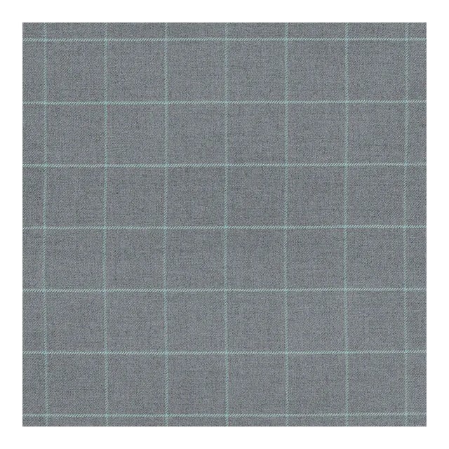 Sample - Schumacher Bancroft Wool Plaid Fabric in Oxford Grey For Sale