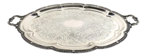 Late 19th Century F.B. Rogers Oval Silver on Copper Waiter's Tray Pattern 6725