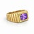 Modern Art Deco Signet Ring for Men With Amethyst, Silver, Gold, Size 10 For Sale - Image 3 of 5