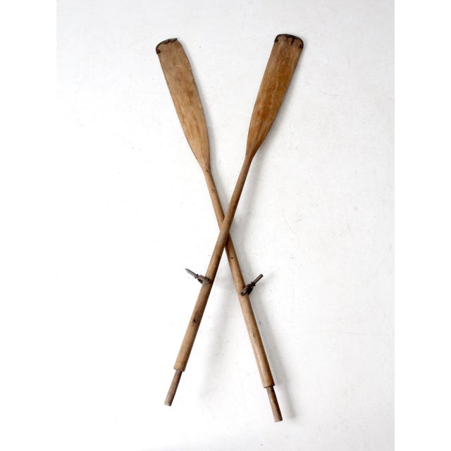 Vintage Wooden Oars Pair For Sale - Image 6 of 9