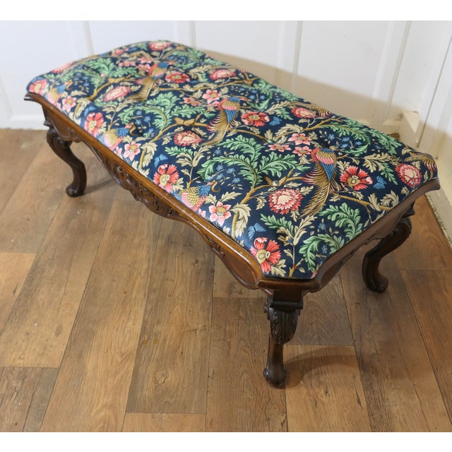 Window Stool in Navy Liberty William Morris Velvet For Sale - Image 10 of 10