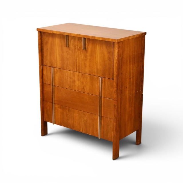 1960s John Widdicomb Vintage Mid Century Modern Highboy Dresser C. 1960s For Sale - Image 5 of 13