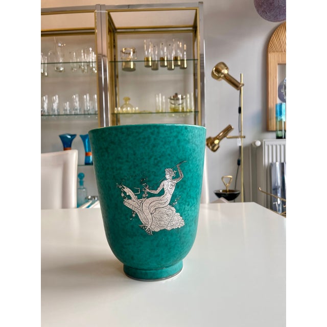 Mid-Century Modern Ceramic Argenta Vase Wilhelm Kåge for Gustavsberg, 1950 For Sale - Image 3 of 13