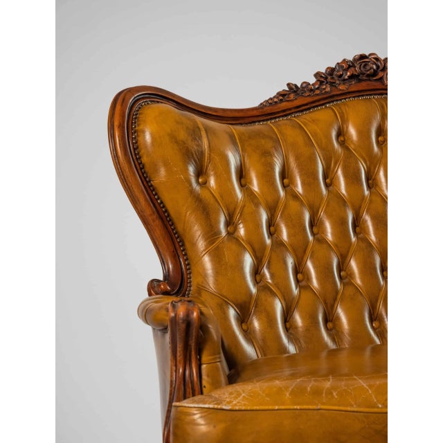 Louis XV Style Leather Sofa For Sale - Image 6 of 12