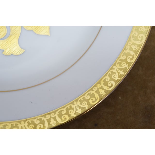 Ceramic Vintage Royal Gallery Gold Porcelain Buffet Dinner Plates 1991 Macy's - Set of 12 For Sale - Image 7 of 11