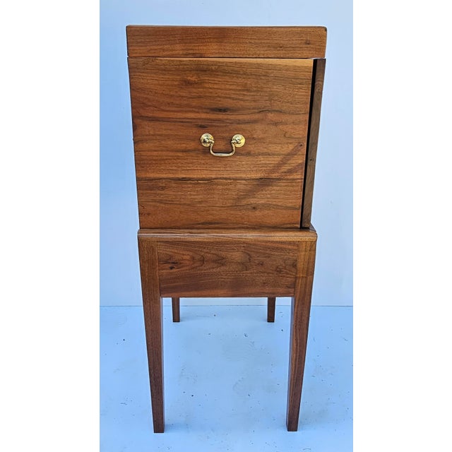 Handcrafted Federal Solid Black Walnut and Satinwood Silver Smith Chest For Sale - Image 4 of 12