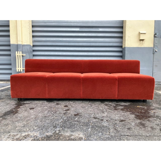 Steelcase Modern Orange Velvet Sofa Chairish