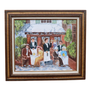 La Closerie Des Lilas Apres Guy Buffet Oil on Canvas