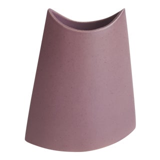 J. Johnston Modernist Mauve Pink Ceramic Pottery Vase For Sale