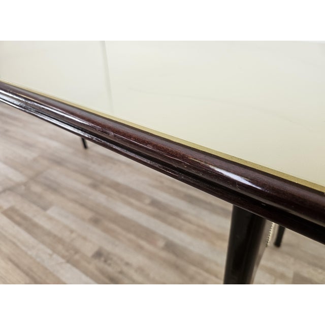 1960s Mid-Century Rosewood Dining Table with Glass Top, 1960 For Sale - Image 5 of 16