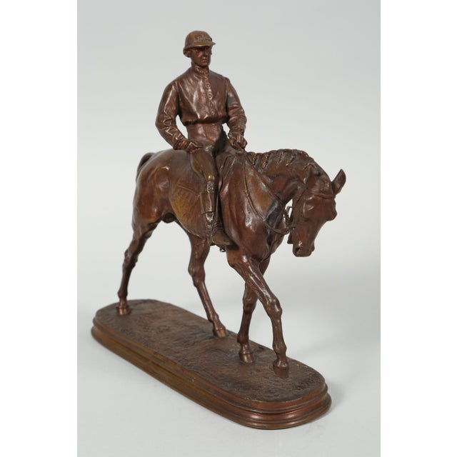 Mid 19th century Vainquer du Derby (Winner of the Derby) bronze with brown patina sculpture by Pierre Jules Mêne (1810 -...