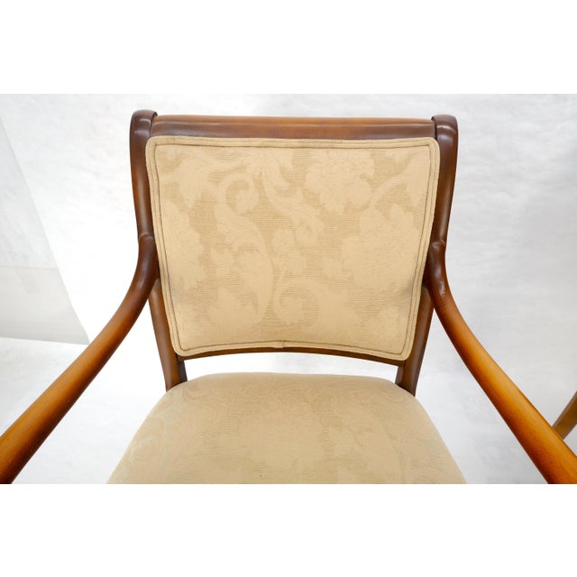 Beige Pair of Regency Style Carved Open Arm Fireside Lounge Chairs For Sale - Image 8 of 12