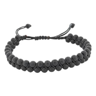 Black Onyx Stone Beaded Striking Bracelet For Sale