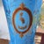 Art Nouveau Large Pair of Antique Turquoise Blue Opaline Vases – Hand-Painted Heron Medallions, Gilt Accents For Sale - Image 3 of 9