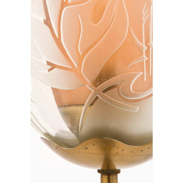 Floor Lamp in Double Glass Shades and Brass by Bo Notini, 1940s For Sale - Image 8 of 13