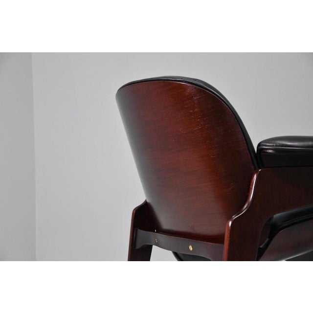 Vintage Chairs in Wood and Leather by Ico Parisi for Mim Roma, 1960s, Set of 2 For Sale - Image 11 of 18