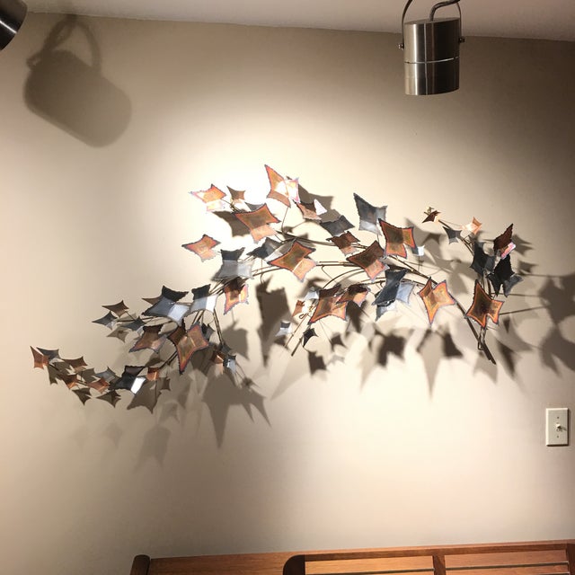 1981 Curtis Jere Mid Century Modern Autumn Leaves Hanging Wall