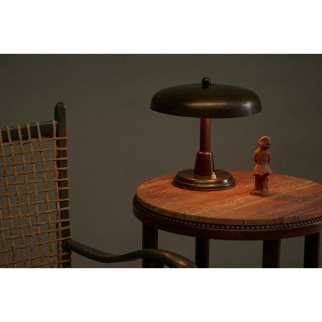 Vintage Italian Table Lamp in Patinated Brass, 1940s For Sale - Image 3 of 15